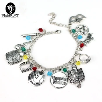 DIY The Vampire Diaries inspired Charm Bracelet Elena Stefan Damon Fandom Gift For Women pulseira masculina with Crystal beads
DIY The Vampire Diaries inspired Charm Bracelet Elena Stefan Damon Fandom Gift For Women pulseira masculina with Crystal beads