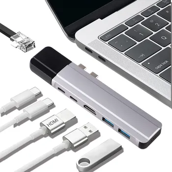 6 in 2 TYPE-C HUB Dual Ports USB C Hub to HDMI 4K with TF SD Reader Slot Hub Adapter (1*HDMI+2*type-c+2*usb 3.0+1*rj45)
6 in 2 TYPE-C HUB Dual Ports USB C Hub to HDMI 4K with TF SD Reader Slot Hub Adapter (1*HDMI+2*type-c+2*usb 3.0+1*rj45)
