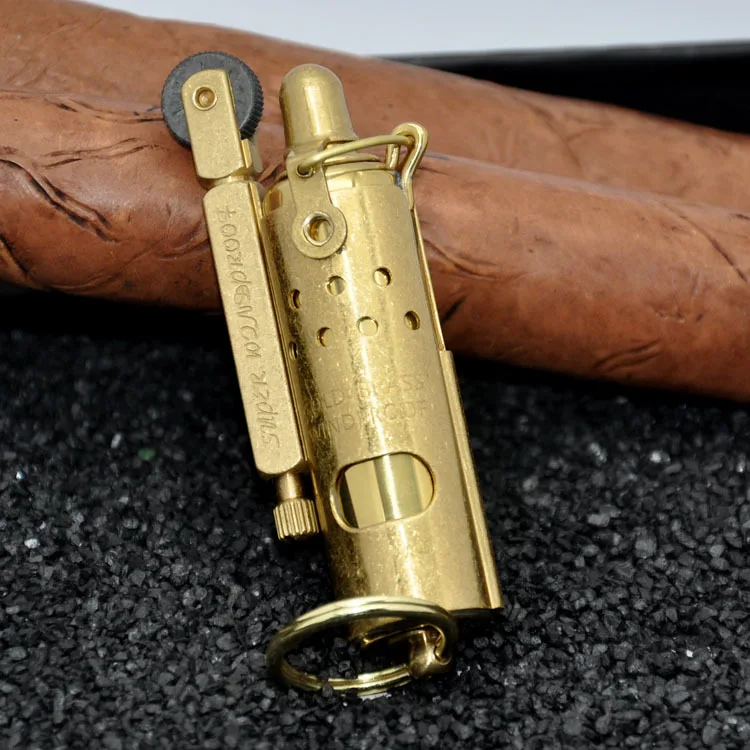 

ZORRO Vintage Lighter Brass Windproof Gasoline Lighter Kerosene Oil Petrol Refillable Classical Retro Style Wheel Lighter