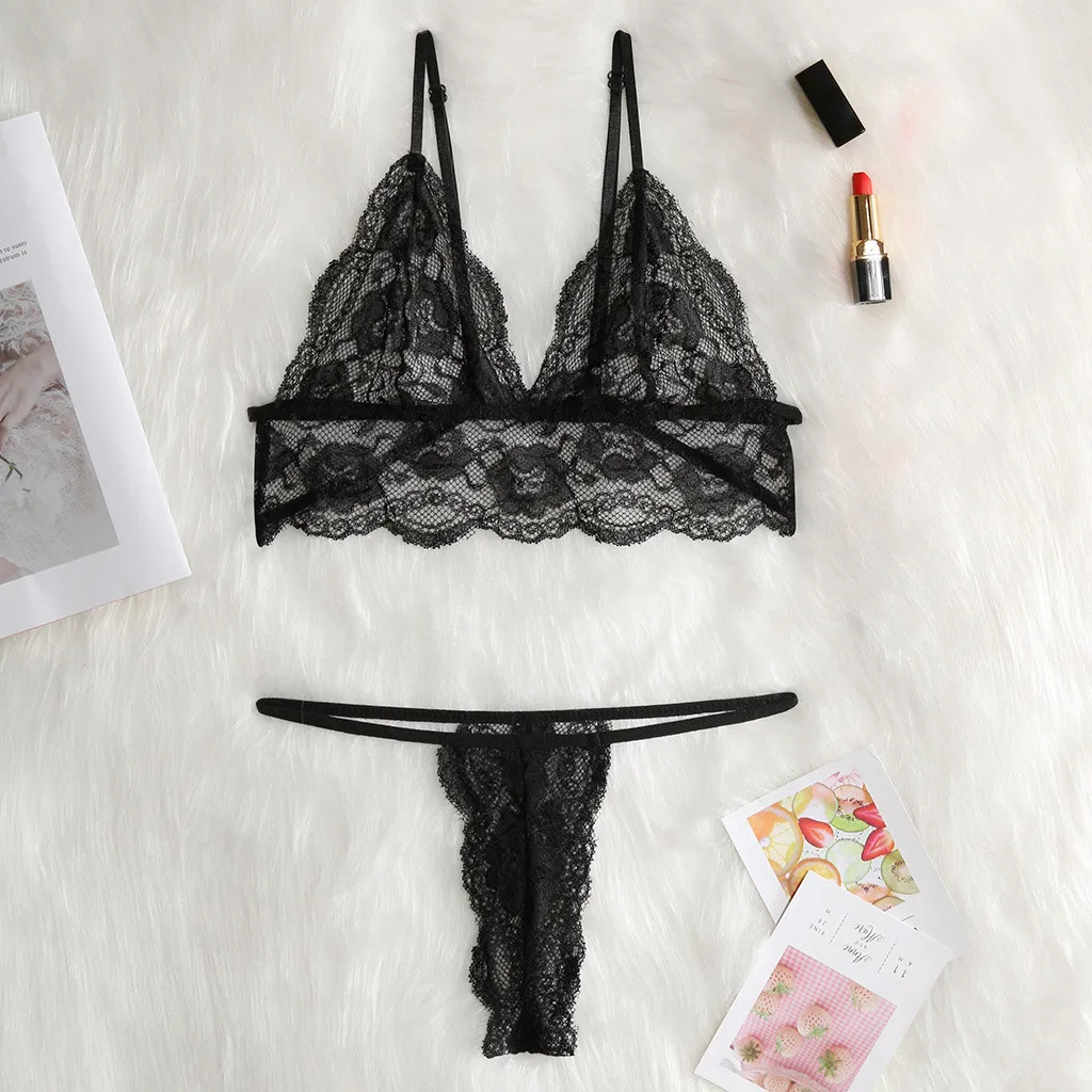 New Women's Lace Bra And G String Set Erotic Underwear Openwork Sexy Perspective Two-piece Set Adjusted Straps Women Bra Set
New Women's Lace Bra And G String Set Erotic Underwear Openwork Sexy Perspective Two-piece Set Adjusted Straps Women Bra Set