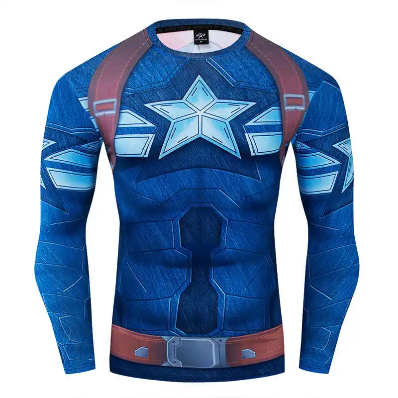 Hot Sale Fitness Captain America Compression Shirt Men Anime Bodybuilding Long Sleeve 3D T Shirt Tops Tees
Hot Sale Fitness Captain America Compression Shirt Men Anime Bodybuilding Long Sleeve 3D T Shirt Tops Tees