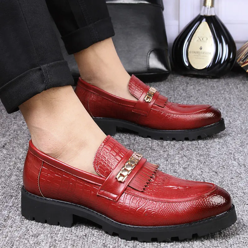 men leisure crocodile pattern party nightclub dresses soft cow leather shoes young slip on driving oxfords shoe platform loafers
men leisure crocodile pattern party nightclub dresses soft cow leather shoes young slip on driving oxfords shoe platform loafers