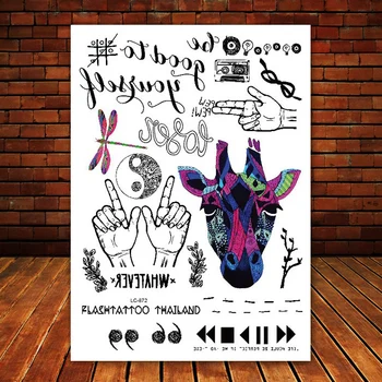 waterproof temporary tattoo 3d sticker Big large Black tatuagem Taty Body Art Colored Giraffe Yin Yang Magic dragonfly Glitter
waterproof temporary tattoo 3d sticker Big large Black tatuagem Taty Body Art Colored Giraffe Yin Yang Magic dragonfly Glitter