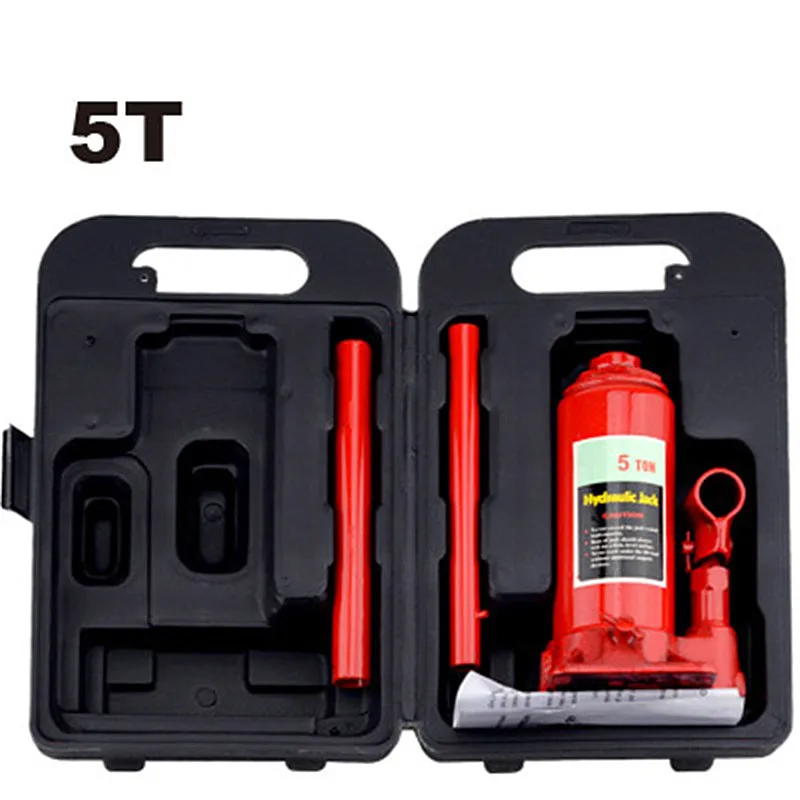 

5T hand hydraulic car jack vertical automobile van suv hydraulic jack tire replace useful tool plastic case package light weight