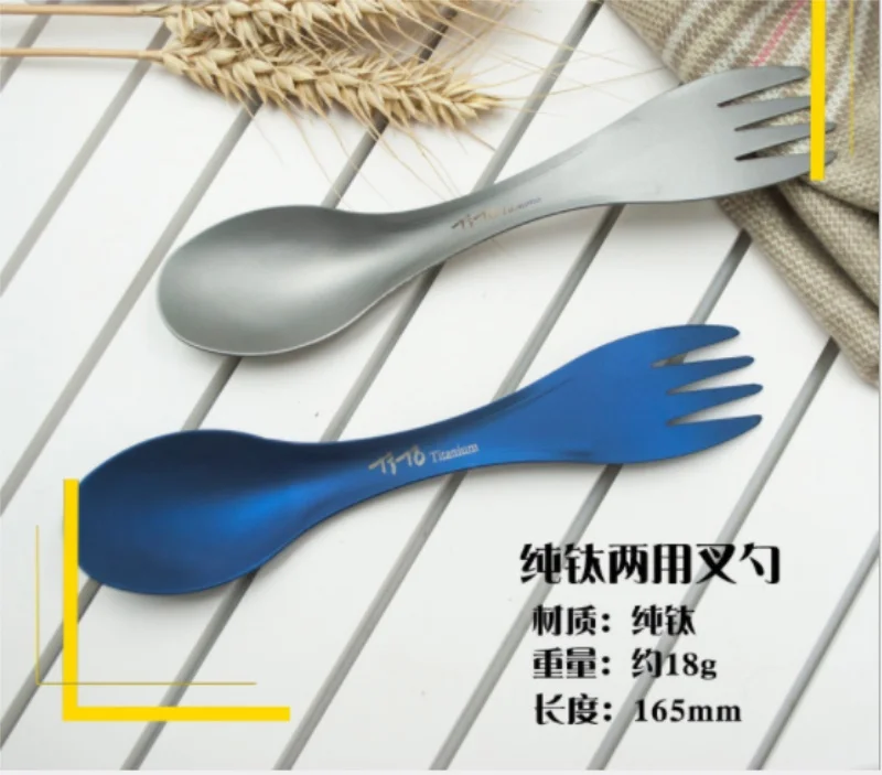 

Titanium Spoon Fork Knife SeT Camping Tableware Ultralight Travel Tourist Outdoor Cookware Gear Equipment / 200pcs