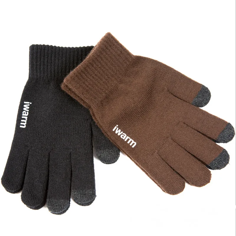 Мужские вязаные перчатки Нескользящие для сенсорных экранов|men mittens|mens knit glovesknitted