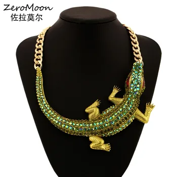 Hyperbole Style Crystal Rhinestone Crocodile Statement Necklace Thick Chain Animal Women Fashion Jewelry
Hyperbole Style Crystal Rhinestone Crocodile Statement Necklace Thick Chain Animal Women Fashion Jewelry