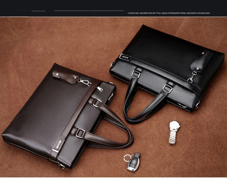 Fashion 2021 3pcs Set Men Briefcase Leather Male Business Office Bags