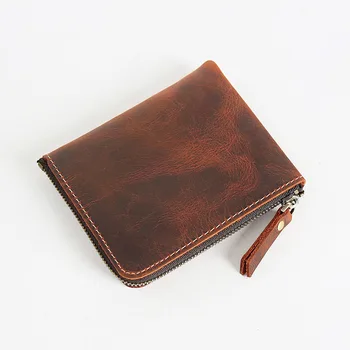 15PCS / LOT Men Wallets Genuine Leather Vintage Crazy Horse Leather Purse Male Card Holder Coin Purse Zipper Mini Thin Wallet
15PCS / LOT Men Wallets Genuine Leather Vintage Crazy Horse Leather Purse Male Card Holder Coin Purse Zipper Mini Thin Wallet