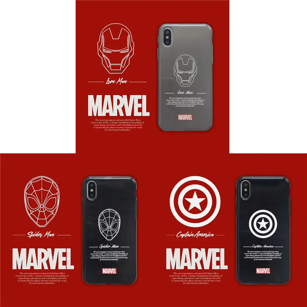 Super Captain America MARVEL Hero LOGO iron Man Spiderman Glitter Silicone Cover For iPhone 7 8 6 6S Plus XS MAX X XR Phone Case
Super Captain America MARVEL Hero LOGO iron Man Spiderman Glitter Silicone Cover For iPhone 7 8 6 6S Plus XS MAX X XR Phone Case