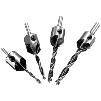 THGS 4 pcs HSS countersink wood drill steel Countersink drill Set 5 flute 3mm-6mm K5
THGS 4 pcs HSS countersink wood drill steel Countersink drill Set 5 flute 3mm-6mm K5