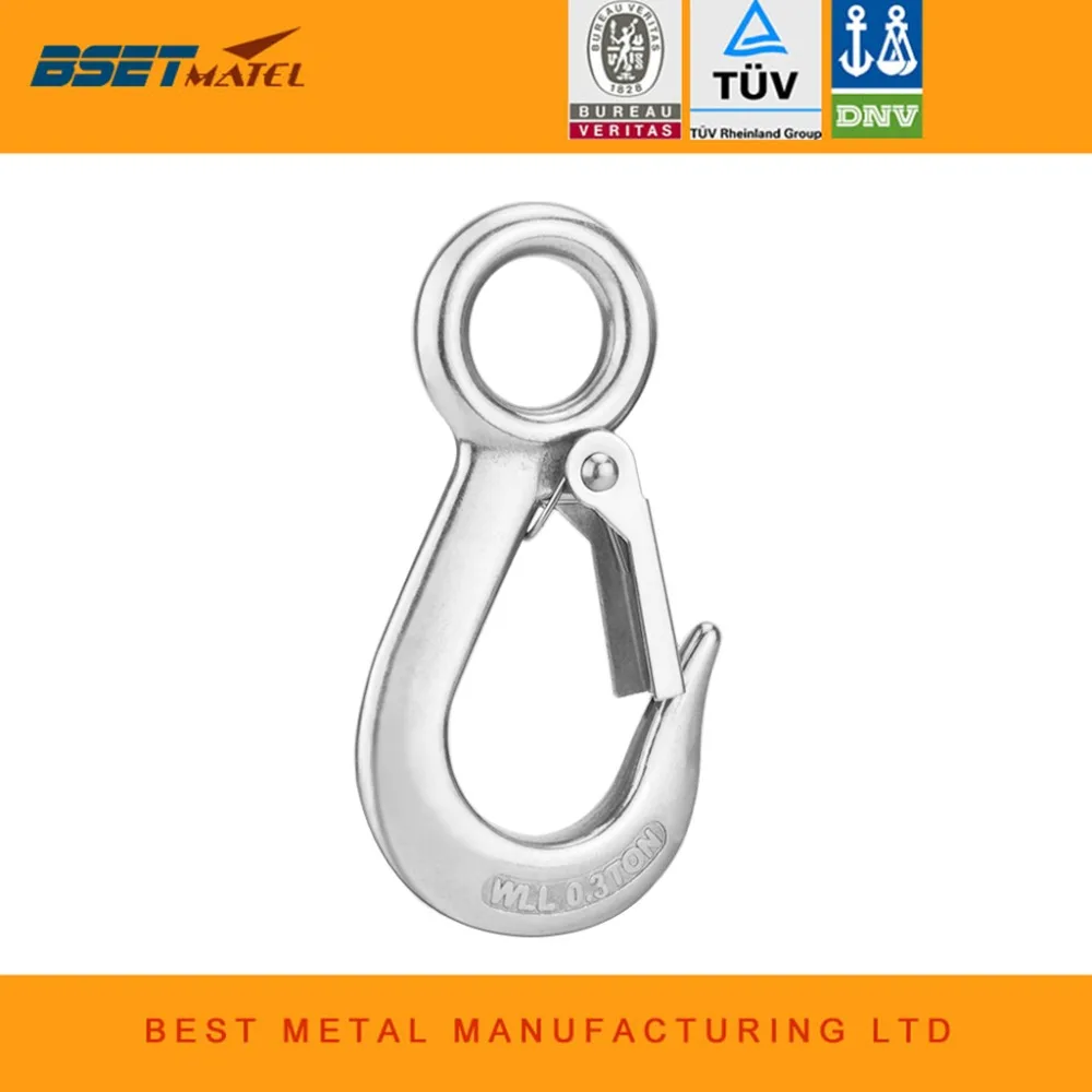 BSET MATEL 0.3T 304 Stainless Steel Round Eye Lifting Snap Hook cargo snap hook crane hook marine rigging hardware accessories
BSET MATEL 0.3T 304 Stainless Steel Round Eye Lifting Snap Hook cargo snap hook crane hook marine rigging hardware accessories