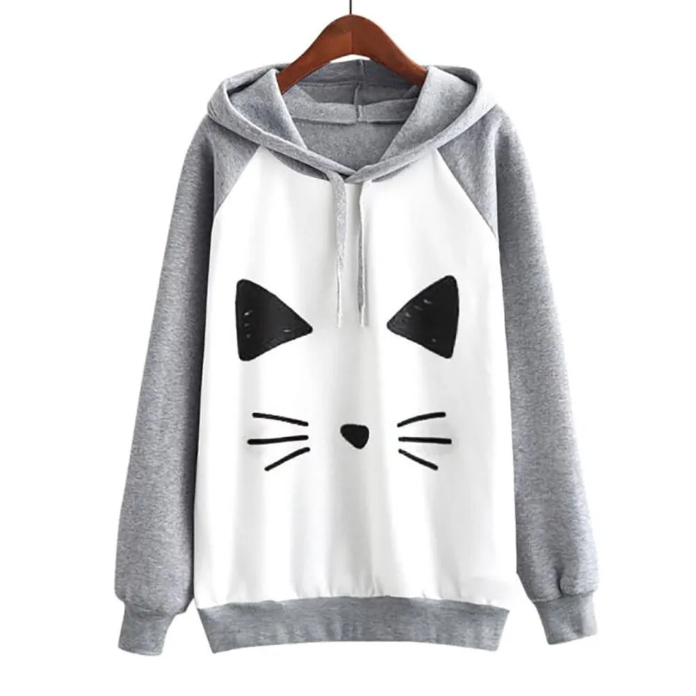 Christmas Women Casual Hooded Cartoon Print Patchwork long sleeve Pullover Hoodie with Pockets Gray Cat Lovers Sweatshirt
Christmas Women Casual Hooded Cartoon Print Patchwork long sleeve Pullover Hoodie with Pockets Gray Cat Lovers Sweatshirt