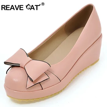 REAVE CAT Shoes women High heels Ladies pumps Wedges Bowtie Fashion Cool Female mujer White Pink Black Plus size 34-40 RL3545
REAVE CAT Shoes women High heels Ladies pumps Wedges Bowtie Fashion Cool Female mujer White Pink Black Plus size 34-40 RL3545
