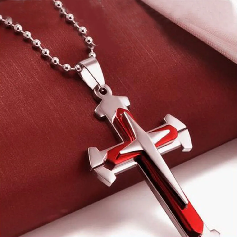 2017 new Jewelry Unisex Men Necklace red style Stainless Steel Cross Pendant Necklace Chain drop shiping #1011
2017 new Jewelry Unisex Men Necklace red style Stainless Steel Cross Pendant Necklace Chain drop shiping #1011