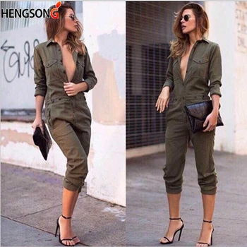 Sexy Women New Fashion Slim Bodycon Jumpsuit Long Sleeve Army Green Solid Casual Bodysuit Ladies Vintage Romper Long Jumpsuit
Sexy Women New Fashion Slim Bodycon Jumpsuit Long Sleeve Army Green Solid Casual Bodysuit Ladies Vintage Romper Long Jumpsuit