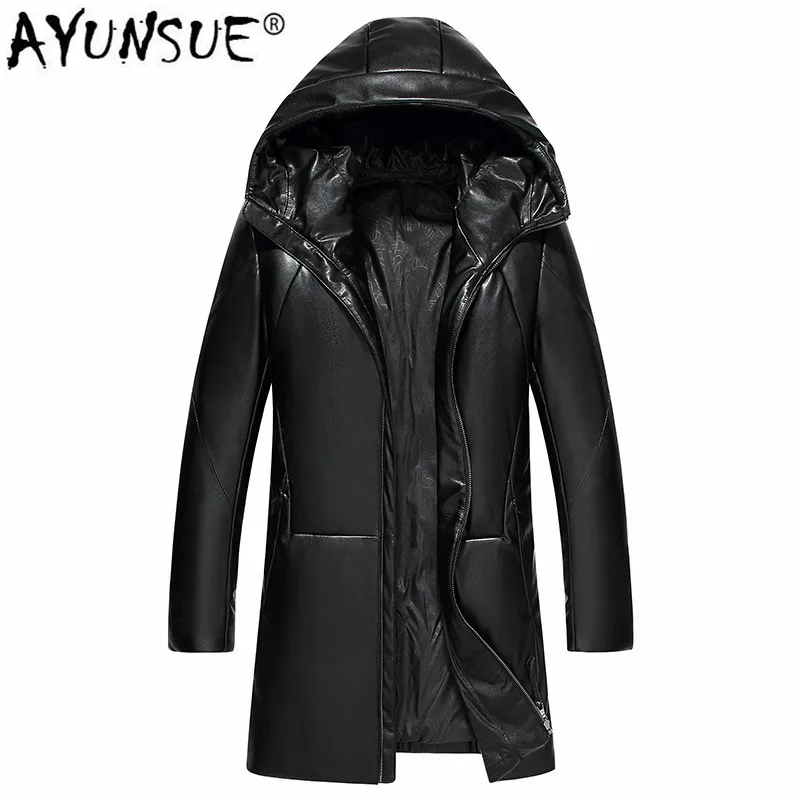 AYUNSUE Mens Leather Jacket Men Winter Warm Hooded Down Jacket Male Second Layer Sheepskin Coat Leather Jackets F1716 LWL1086
AYUNSUE Mens Leather Jacket Men Winter Warm Hooded Down Jacket Male Second Layer Sheepskin Coat Leather Jackets F1716 LWL1086