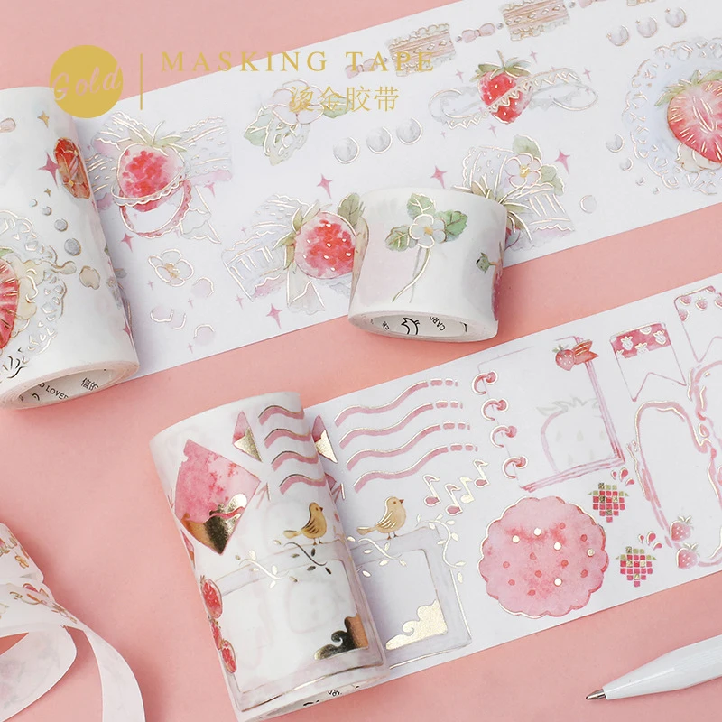 15/30/70mm Strawberry Party Gold Series Washi Tape Kawaii DIY Decorative Adhesive Masking Tape Sticker Scrapbooking Stationery
15/30/70mm Strawberry Party Gold Series Washi Tape Kawaii DIY Decorative Adhesive Masking Tape Sticker Scrapbooking Stationery