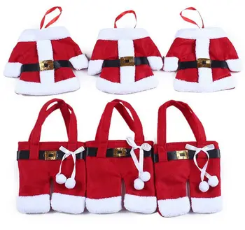 New 6pcs Christmas Decorations plush Santa bag Clothes Style Silverware Holders Pockets Dinner Decor adornos navidad ornament
New 6pcs Christmas Decorations plush Santa bag Clothes Style Silverware Holders Pockets Dinner Decor adornos navidad ornament