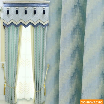Custom curtains luxury Mosaic corrugated modern fashion simple Nordic chenille blue cloth blackout curtain tulle valance N639
Custom curtains luxury Mosaic corrugated modern fashion simple Nordic chenille blue cloth blackout curtain tulle valance N639