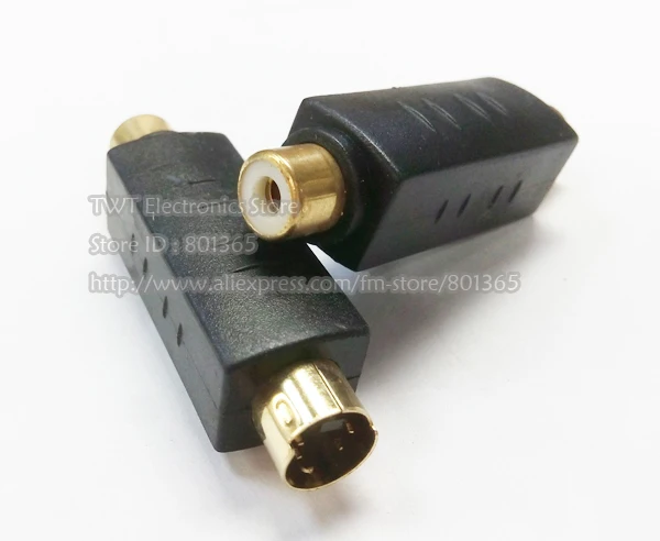 Free shipping S-Video S-VHS 4Pin Plug to RCA Jack Video Adapter Female Composite Male Adaptor 5pcs | Обустройство дома