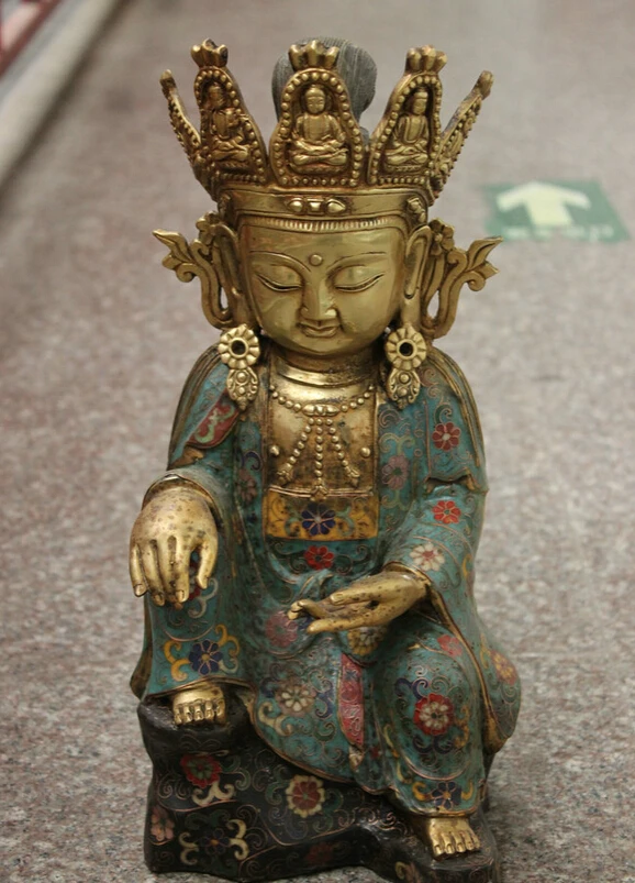 S3088 16 Tibet Cloisonne Bronze Gild Temple Kwan-Yin Guan Yin Tathagata Buddha Statue D0318
S3088 16 Tibet Cloisonne Bronze Gild Temple Kwan-Yin Guan Yin Tathagata Buddha Statue D0318