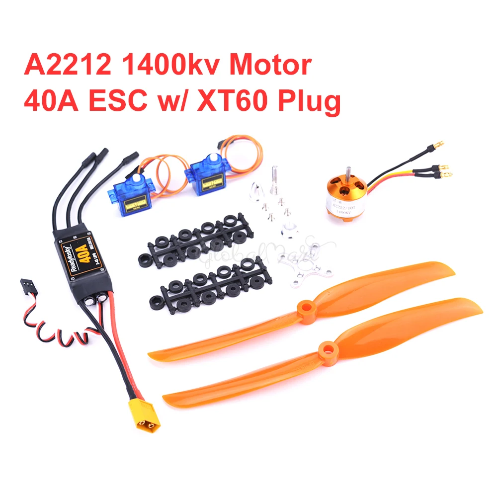 A2212 2212 1400kv бесщеточный двигатель SG90 9G Micro Servo 40A ESC моторное крепление 8060 Пропеллер