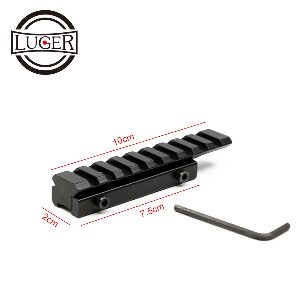 LUGER Tactical Riflescope Mount 11mm to 20mm Converter Accessory Dovetail Weaver Picatinny Rail Adapter For Hunting Airsoft
LUGER Tactical Riflescope Mount 11mm to 20mm Converter Accessory Dovetail Weaver Picatinny Rail Adapter For Hunting Airsoft