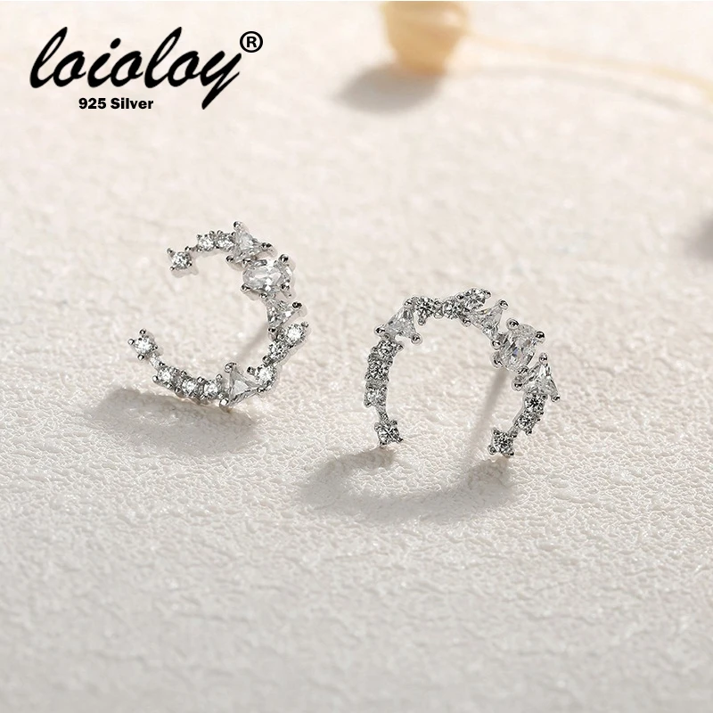 2019 Latest real 925 sterling silver shine diamond crescent moon stud earrings for women female girls gift
2019 Latest real 925 sterling silver shine diamond crescent moon stud earrings for women female girls gift