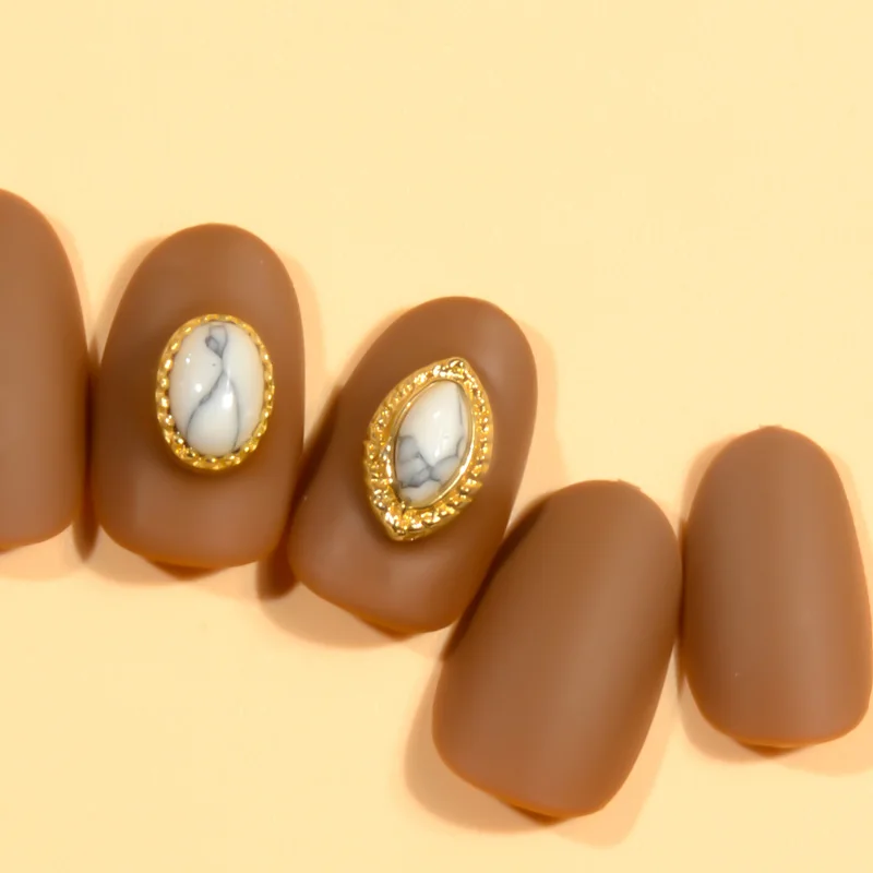 Medium round matte nails 24pcs coffee false nails marble Art design Cute comfortable fit adhesive tabs
Medium round matte nails 24pcs coffee false nails marble Art design Cute comfortable fit adhesive tabs