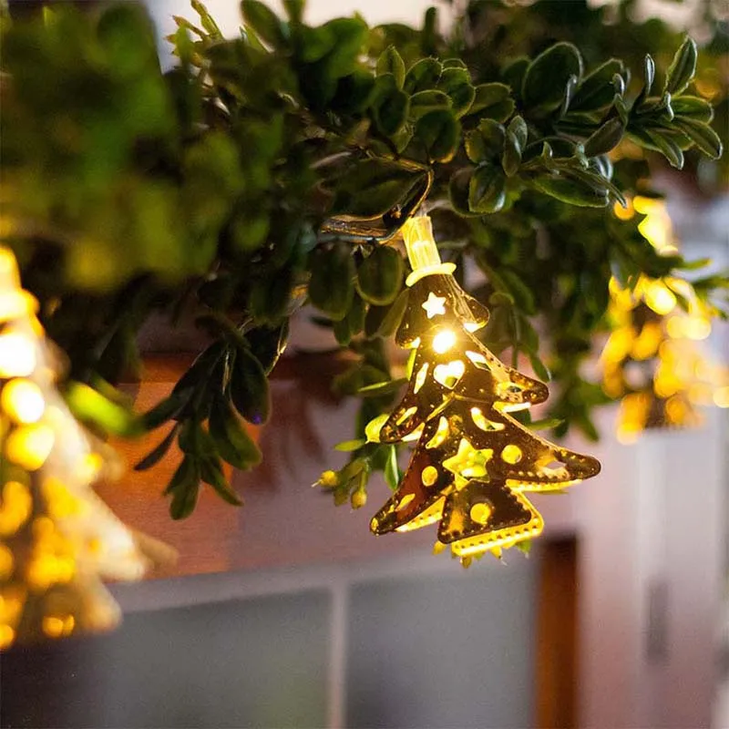 1-4m Chritmas LED String light Santa Claus Xmas Tree Stocking Shape Fairy Lights New Year Party Holiday Decoration String Lamp (77)