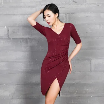 Hot Selling Latin Dance Dress Women'S Black Wine Red Sequin Sexy Practice Clothing Female Ballroom Lation Practice Dress DWY1214
Hot Selling Latin Dance Dress Women'S Black Wine Red Sequin Sexy Practice Clothing Female Ballroom Lation Practice Dress DWY1214
