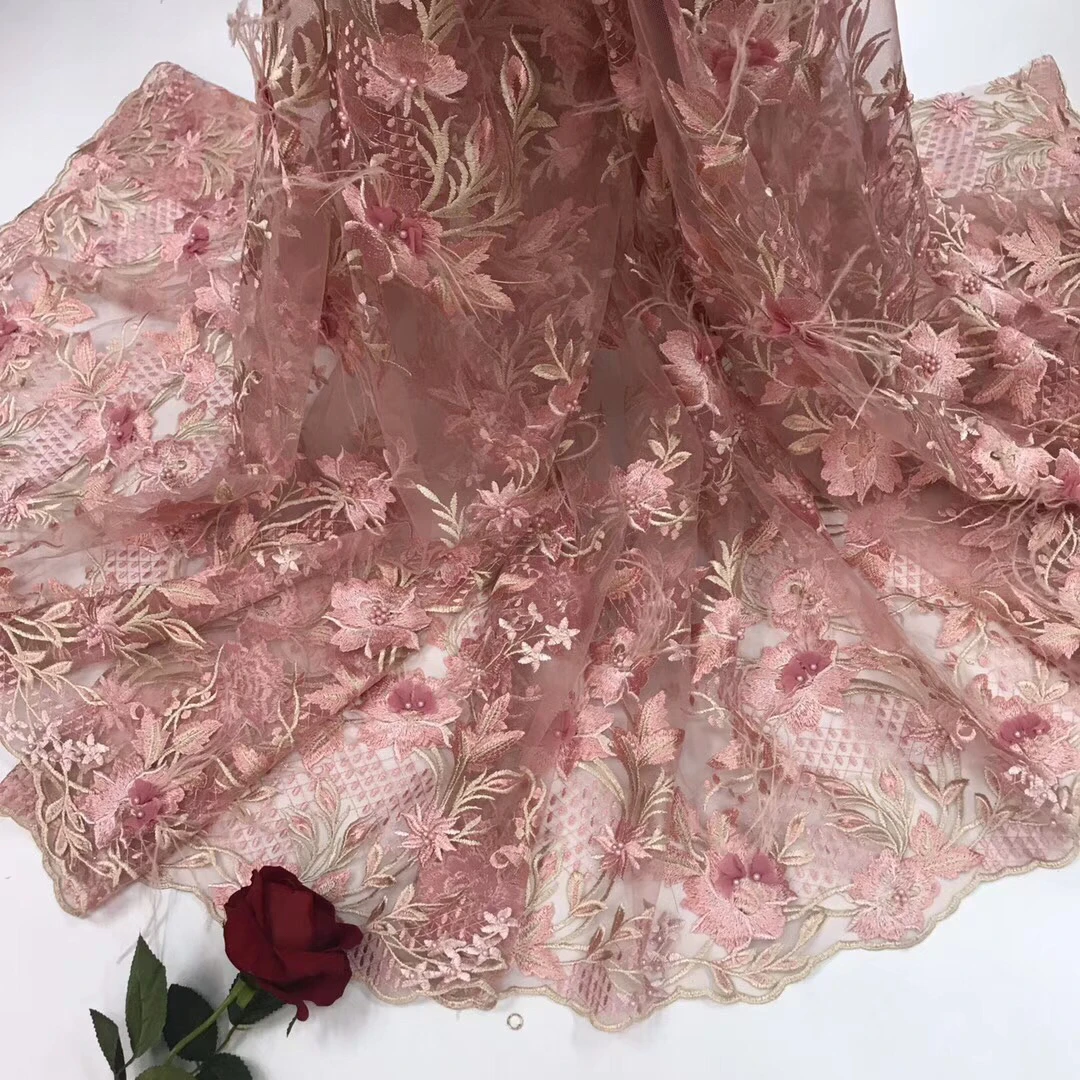 Latest Pink African Net Lace Fabric Applique With Beads Good Quality French Tulle 3d Lace Fabric For Party Dress J2353
Latest Pink African Net Lace Fabric Applique With Beads Good Quality French Tulle 3d Lace Fabric For Party Dress J2353