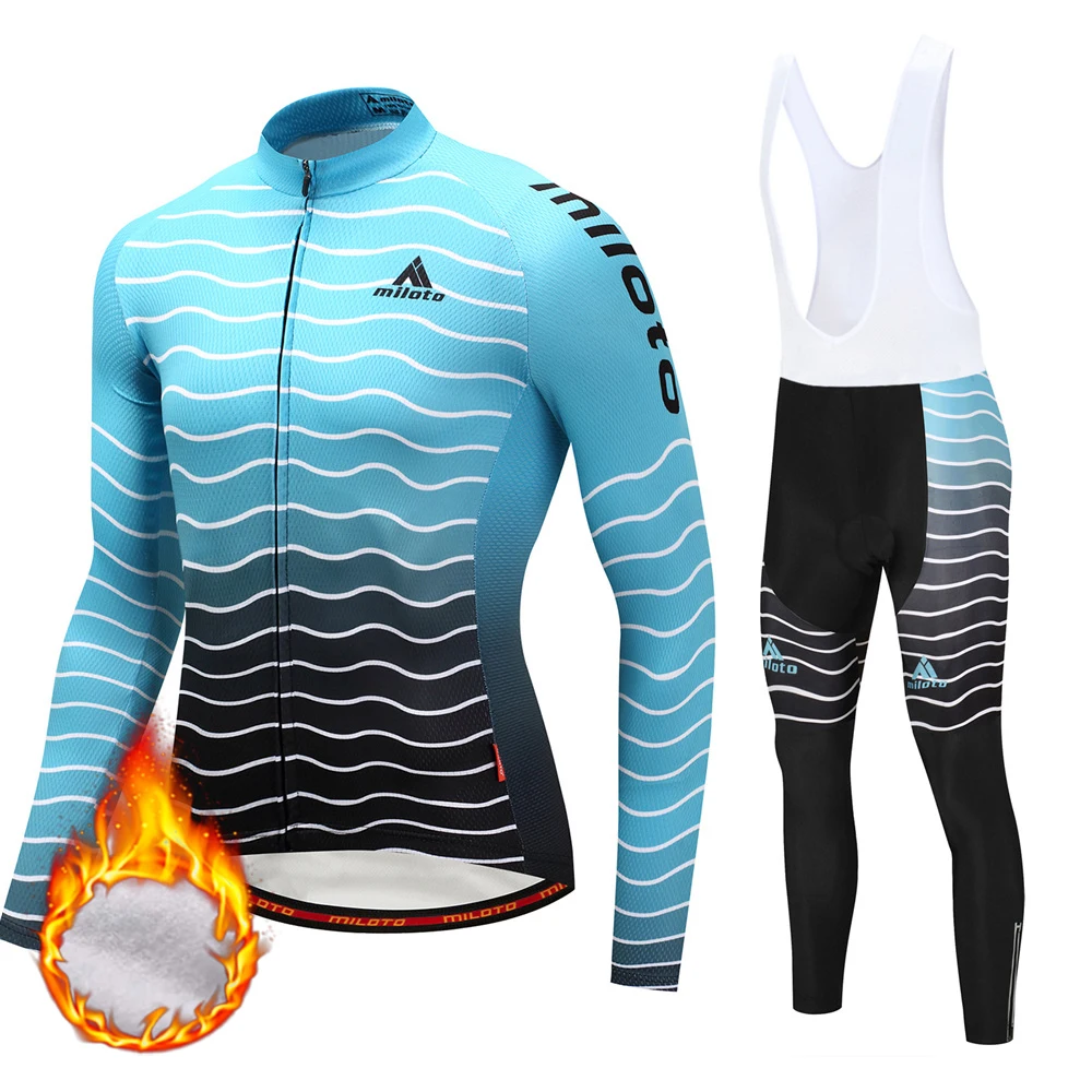 MILOTO Pro Team Men Long Sleeve Cycling Jerseys / Winter Thermal Fleece MTB Bicycle Clothing Ropa Bike Clothes bib Pants Sets
MILOTO Pro Team Men Long Sleeve Cycling Jerseys / Winter Thermal Fleece MTB Bicycle Clothing Ropa Bike Clothes bib Pants Sets