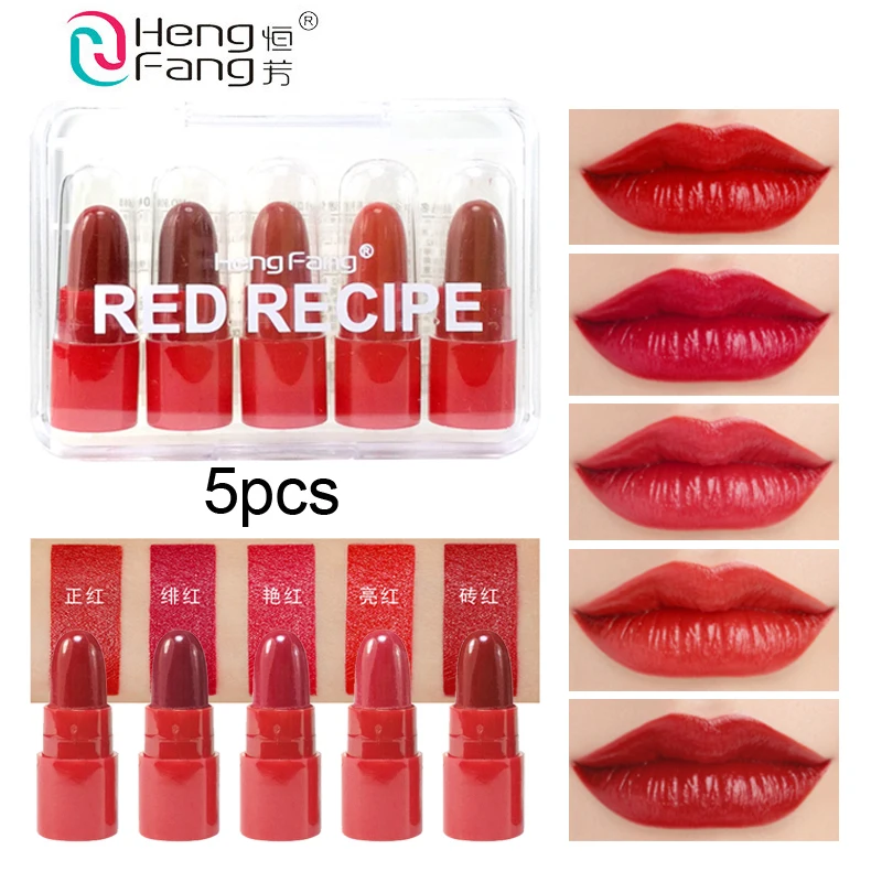 New 5pcs/lots hengfang Brand MINI Red Lipstick Palette Makeup Sexy Waterproof Moisturizer Matte Lipstick Sets Lipkits
New 5pcs/lots hengfang Brand MINI Red Lipstick Palette Makeup Sexy Waterproof Moisturizer Matte Lipstick Sets Lipkits