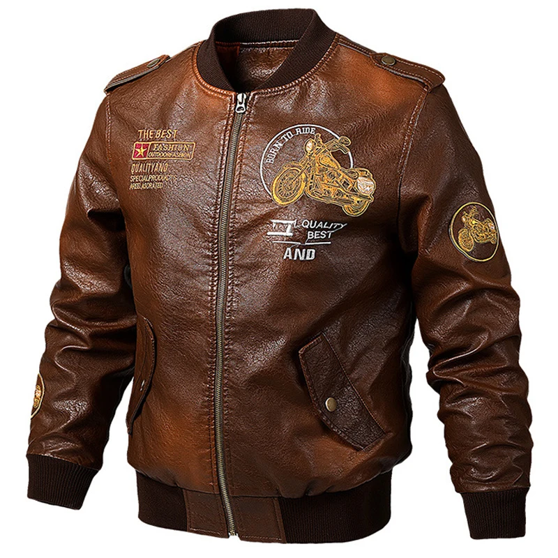 Hot Sale Pilot Mens Leather Jacket and Coats 5XL Cool Fashion Biker Leather Coats For Man Spring Bomber Jacket Windbreaker A634
Hot Sale Pilot Mens Leather Jacket and Coats 5XL Cool Fashion Biker Leather Coats For Man Spring Bomber Jacket Windbreaker A634