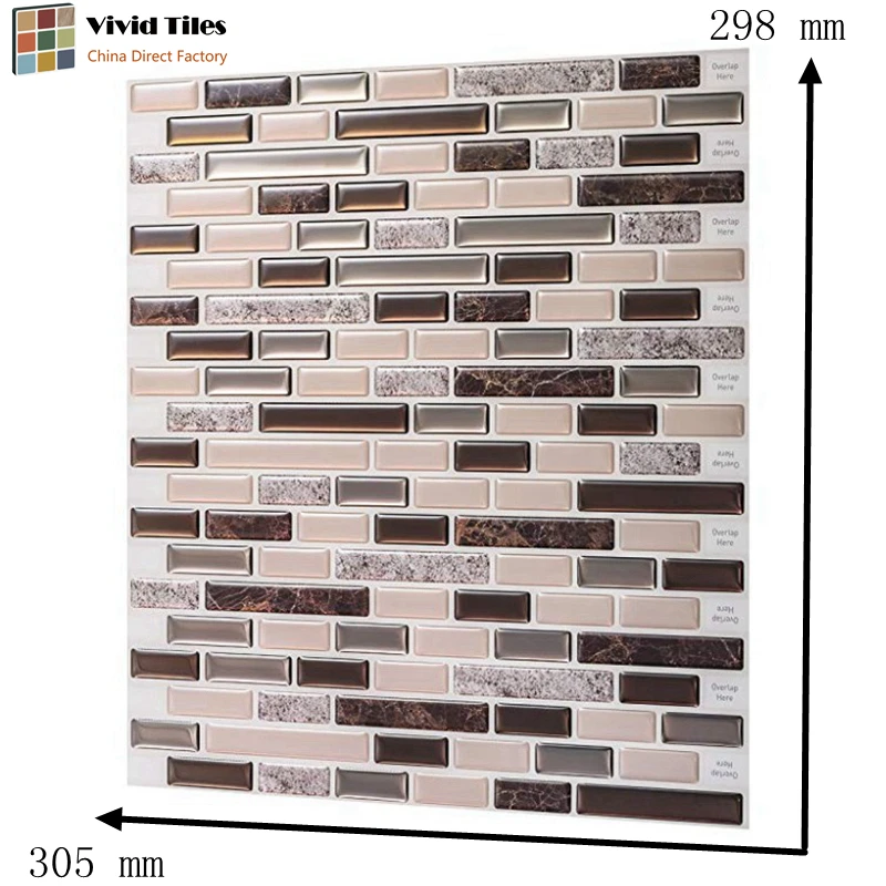 Vividtiles Big Size 12*11.75 inch Self Adhesive Waterproof Sticker Wallpaper Peel and Stick Mosaic 3D Brick Effect Tiles - Sheet
Vividtiles Big Size 12*11.75 inch Self Adhesive Waterproof Sticker Wallpaper Peel and Stick Mosaic 3D Brick Effect Tiles - Sheet