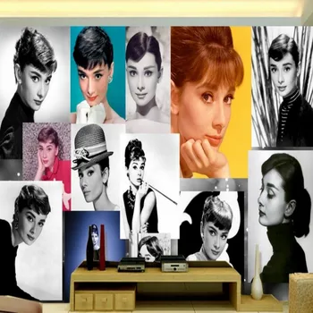3D photo wallpaper Audrey Hepburn elegant simple black and white TV backdrop 3D stereo bedroom living room mural wallpaper 
3D photo wallpaper Audrey Hepburn elegant simple black and white TV backdrop 3D stereo bedroom living room mural wallpaper