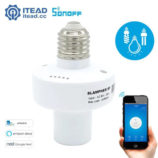Itead Sonoff Wifi Led Light Holder E27 Screw Slampher RF 433MHz Smart Home Switch Module DIY Remote Control Bulb Holder
Itead Sonoff Wifi Led Light Holder E27 Screw Slampher RF 433MHz Smart Home Switch Module DIY Remote Control Bulb Holder