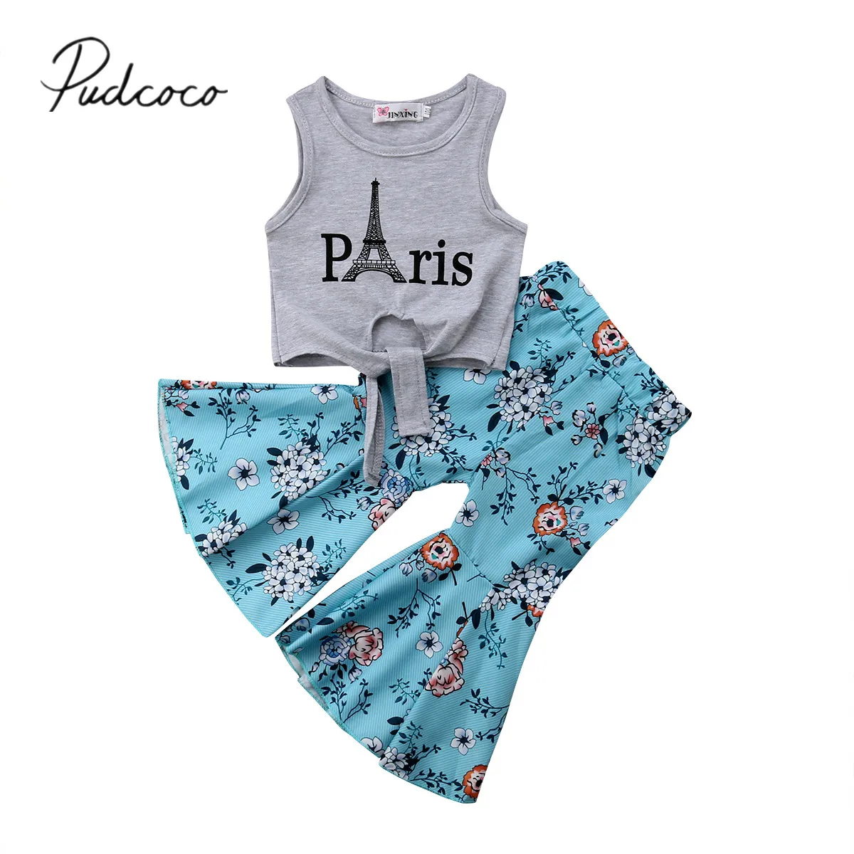 2018 Brand New Summer Fashion Toddler Baby Girls 2PCS Sleeveless Letter Grey Belt Vest Tops Floral Print Flare Pants Sets 1-5Y
2018 Brand New Summer Fashion Toddler Baby Girls 2PCS Sleeveless Letter Grey Belt Vest Tops Floral Print Flare Pants Sets 1-5Y