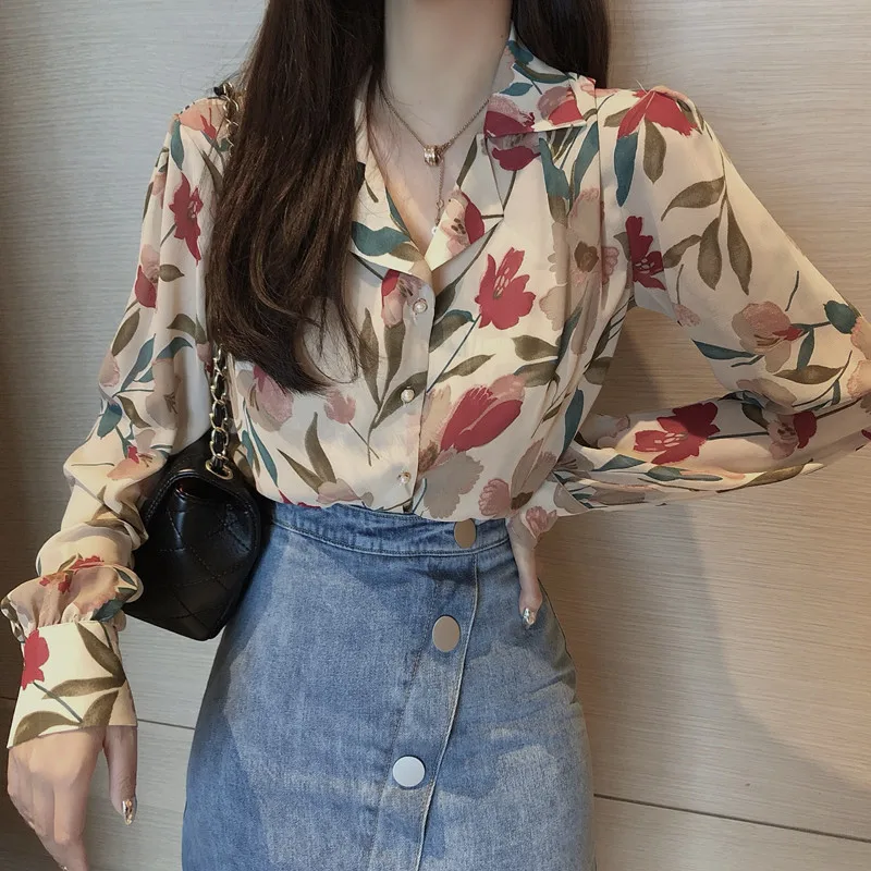 Casual Vintage Single-breasted Floral Shirt Women's Shirts Kawaii Student Ulzzang Lady Ulzzang Harajuku Ins Top For Women Chic
Casual Vintage Single-breasted Floral Shirt Women's Shirts Kawaii Student Ulzzang Lady Ulzzang Harajuku Ins Top For Women Chic