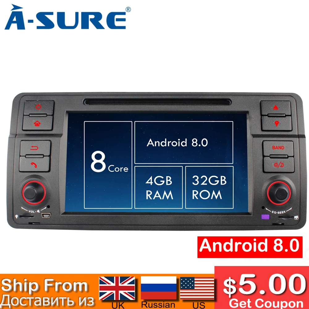 A-Sure 7 Inch 2 Din Android 9.0 Car Auto Radio GPS DVD Player Sat Stereo Navigation For BMW E46 1998-2006 M3 DAB+ 32GB ROM
A-Sure 7 Inch 2 Din Android 9.0 Car Auto Radio GPS DVD Player Sat Stereo Navigation For BMW E46 1998-2006 M3 DAB+ 32GB ROM