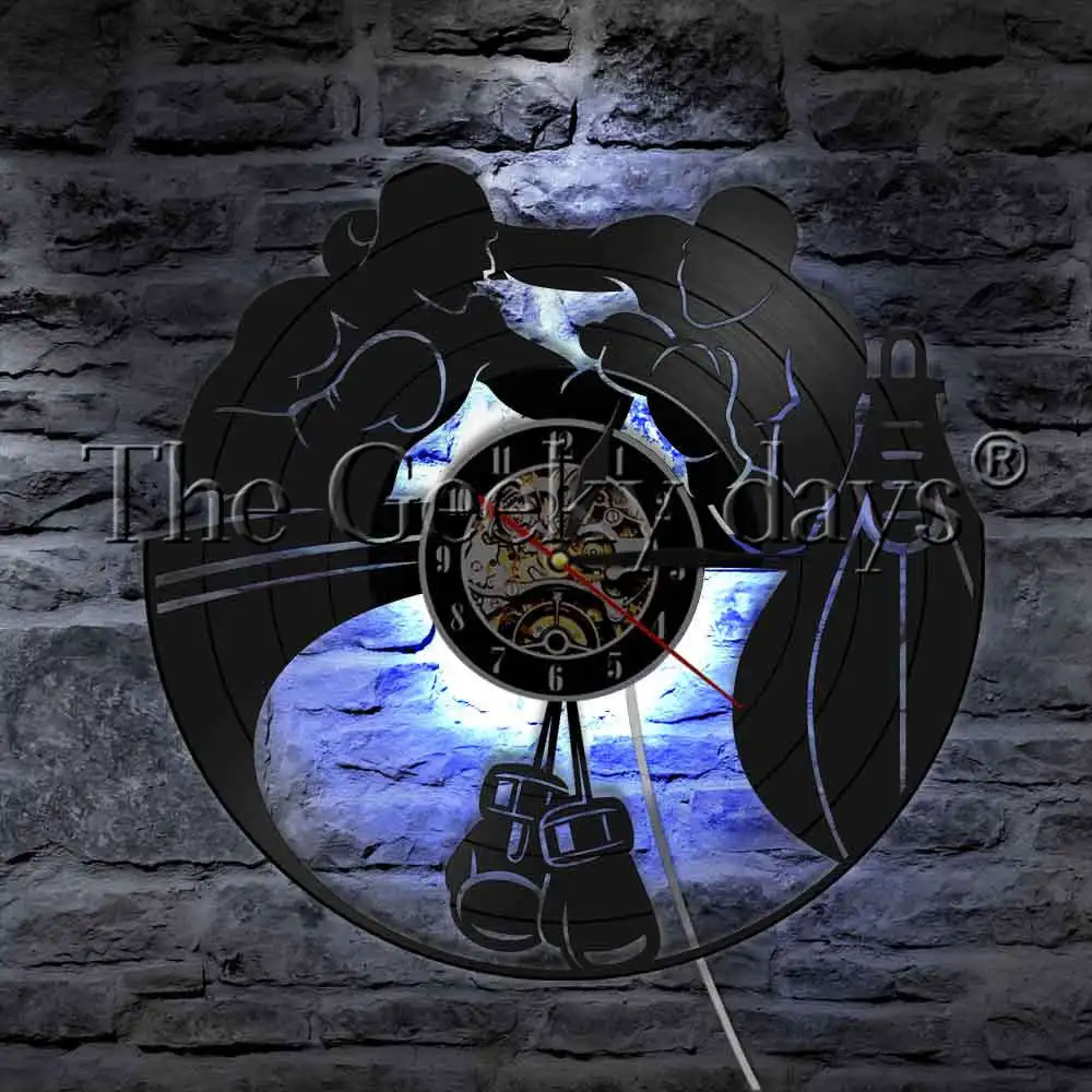 1Piece Boxing Fight Knockout Silhouette LED Light Vinyl Record Wall Clock Boxing Gloves Punching Bag Decorative Wall Light
1Piece Boxing Fight Knockout Silhouette LED Light Vinyl Record Wall Clock Boxing Gloves Punching Bag Decorative Wall Light