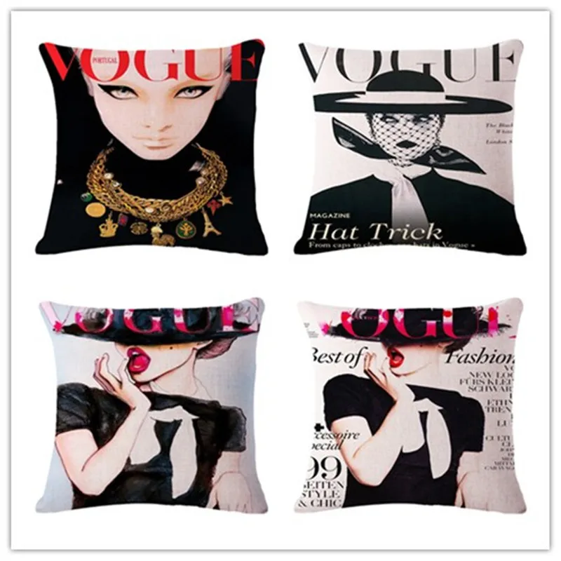 Decorative throw pillows case vogue girls beauty cushion cover for sofa home decor almofadas pillowcase 45x45cm
Decorative throw pillows case vogue girls beauty cushion cover for sofa home decor almofadas pillowcase 45x45cm