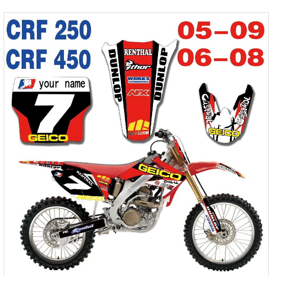 Customized Number Gloss Team GRAPHICS & BACKGROUNDS DECAL STICKER for Honda CRF250 2005 - 2009 CRF450 2006 - 2008 CRF 250 450
Customized Number Gloss Team GRAPHICS & BACKGROUNDS DECAL STICKER for Honda CRF250 2005 - 2009 CRF450 2006 - 2008 CRF 250 450