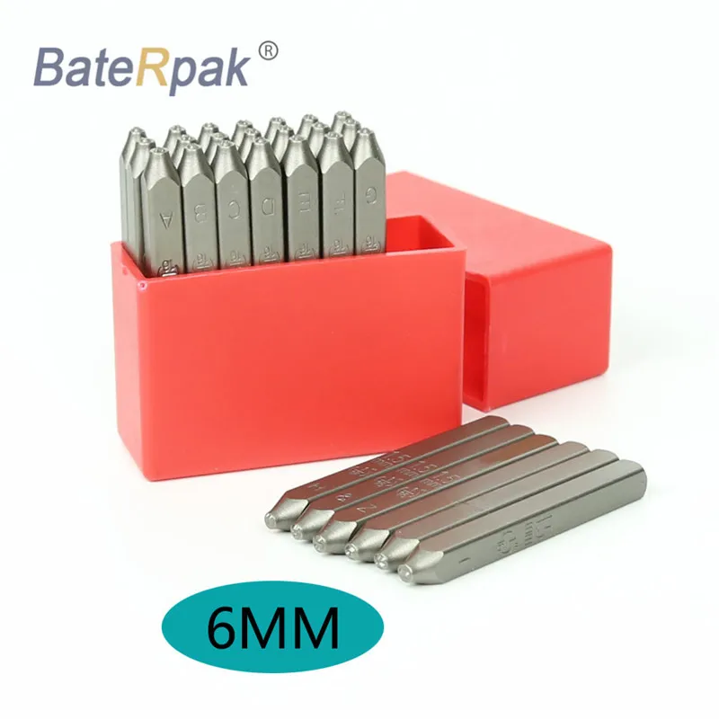 6MM English Alphabets Standard Number BateRpak letters steel punch stamp,(A-Z and & ) 27pcs/box
6MM English Alphabets Standard Number BateRpak letters steel punch stamp,(A-Z and & ) 27pcs/box