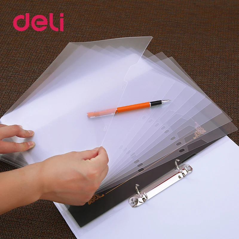 Deli two-hole file Holder set A4 transparent two-page folder office data certificate single-page clip loose-leaf bag Storage
Deli two-hole file Holder set A4 transparent two-page folder office data certificate single-page clip loose-leaf bag Storage