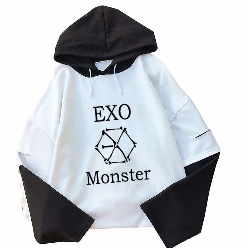 EXO Kpop Long Sleeve Hoodies Autumn Women Letter Hooded Pullovers Casual Harajuku Drop Shoulder Fake Two Pieces Tops Sweatshirts
EXO Kpop Long Sleeve Hoodies Autumn Women Letter Hooded Pullovers Casual Harajuku Drop Shoulder Fake Two Pieces Tops Sweatshirts