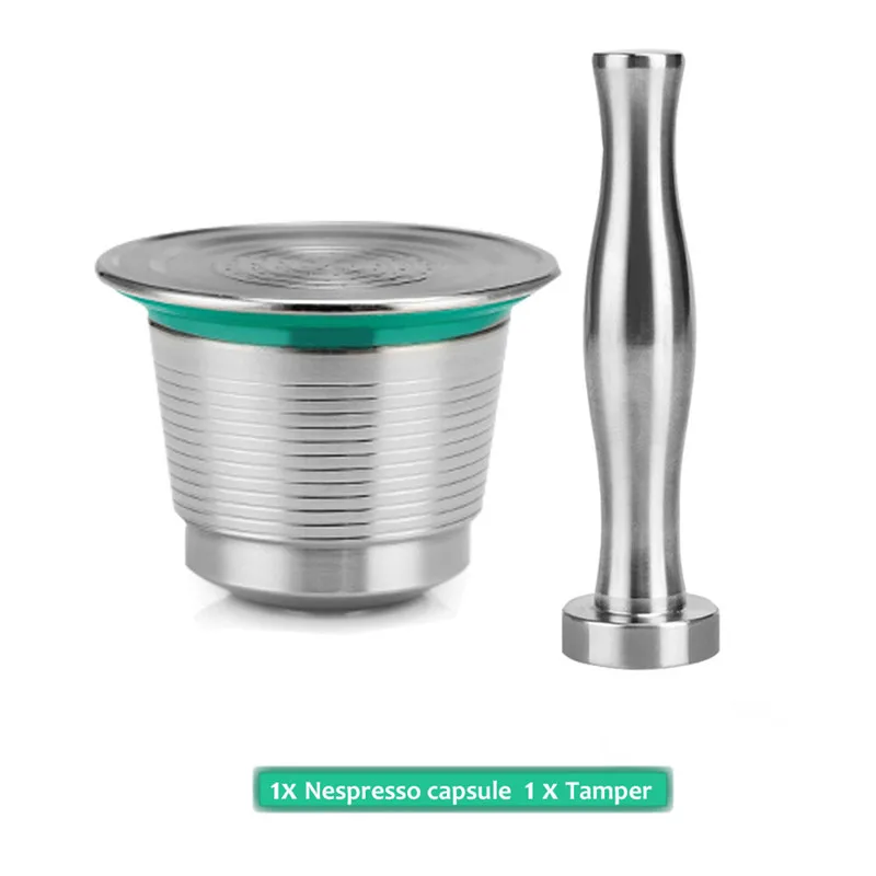 

Stainless Steel Reusable Nespresso Espresso Press Coffee Capsule Refillable Filter Basket With Tamper Capsules Filters