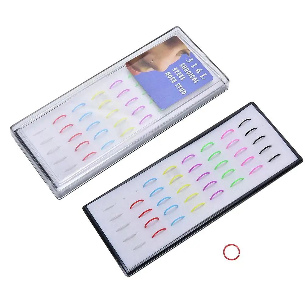 40 Pcs/box Neon Color Surgical Stainless Steel Fake Piercing Hoop Nose Ring Body Jewelry
40 Pcs/box Neon Color Surgical Stainless Steel Fake Piercing Hoop Nose Ring Body Jewelry